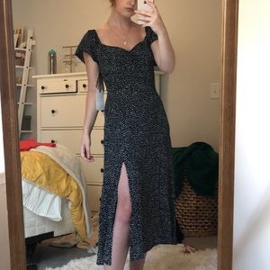 Black & White Polka Midi Dress